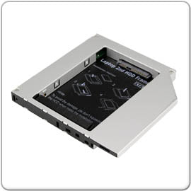 Zweite Festplatte Adapter HDD/SSD Einbaurahme IDE zu SATA 12.7 mm