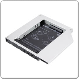 Zweite Festplatte Adapter HDD/SSD Caddy Einbaurahme SATA zu SATA 12.7 mm