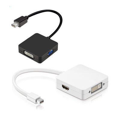 Mini DisplayPort auf HDMI VGA DVI Adapter (3 in 1 Konverter) Mini DP/Thunderbolt